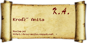 Kroó Anita névjegykártya