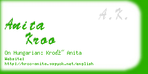 anita kroo business card